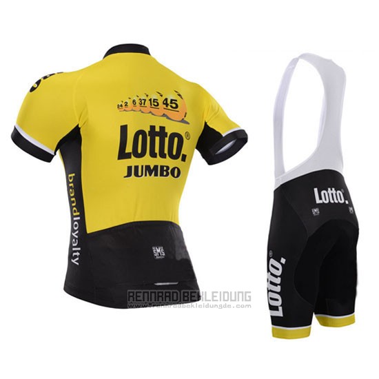 2015 Fahrradbekleidung Lotto NL Jumbo Gelb Trikot Kurzarm und Tragerhose - zum Schließen ins Bild klicken